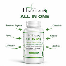 Carica l'immagine nel visualizzatore di Gallery, ALL IN ONE, Integratore capelli uomo - Vitamine capelli con Serenoa Repens 640 mg e Biotina alta titolazione - Zinco, Se