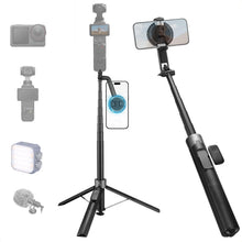 Carica l'immagine nel visualizzatore di Gallery, K&amp;F CONCEPT Treppiede Magnetico, 3-in-1 Selfie Stick Magnetico+Clip+1/4"