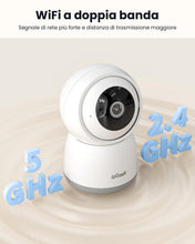 Carica l'immagine nel visualizzatore di Gallery, ieGeek 2K Telecamera WiFi Interno Supporta 2,4/5GHz, 3MP Videocamera Sorveglianza Esterno con Tracciamento Automatico e Rotazione a 360°, Visione Notturna, Audio Bidirezionale,Funziona con Alexa, SC1