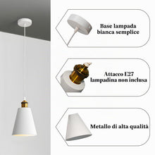 Carica l'immagine nel visualizzatore di Gallery, Lampada a Sospensione Moderna Bianco,Portalampada E27 Con Cavo