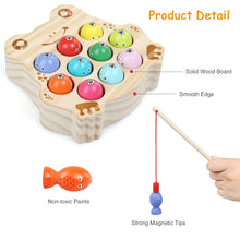 Carica l&#39;immagine nel visualizzatore di Gallery, LinStyle Giochi Bambini 3 Anni, Giochi di Pesca, Giochi Montessori Magnetici di Pesca in Legno mit 10 Pesci e Due Canne da Pesca, Regalo Bambino per 3 4 5 6 Anni