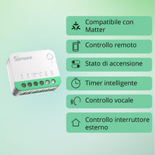 Carica l'immagine nel visualizzatore di Gallery, SONOFF Matter Interruttore intelligente, mini modulo Wifi fai-da-te, supporto Alexa, Google Home, 1 PACK, nessun cavo ri