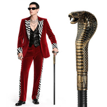 Carica l'immagine nel visualizzatore di Gallery, AUYAO Bastone da Passeggio Gotico, Scettro Egiziano con Testa di Serpente Dorato, Halloween Bacchetta Magica, Smontabile