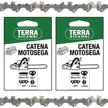 Carica l'immagine nel visualizzatore di Gallery, Set 2 Catene Motosega 325” 1.3mm – 66 Maglie per Barra 40cm/16" – Basso Contraccolpo, Alta Durata – Qualità Tedesca Terr