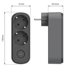 Carica l'immagine nel visualizzatore di Gallery, Electraline 55106 Adattatore Doppio Prima 2 Prese 16A (2P+E) Schuko Frontale, con interruttore ON/OFF, Multipresa a 2 Pr