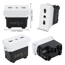 Carica l'immagine nel visualizzatore di Gallery, VOLTIX 2 PEZZI Presa Bipasso Bivalente 2P+T 10/16A Prese Elettriche da Muro Compatibile con Bticino Matix (2)