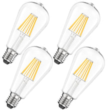 Carica l'immagine nel visualizzatore di Gallery, Lampadine LED Edison 8W,Luce Bianco Neutro 4000K, Lampadina Vintage E27, Dimmerabile, 1100LM, ST64 Trasparente luce natu