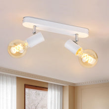 Carica l'immagine nel visualizzatore di Gallery, KYOTECH Lampada da soffitto Orientabili, con 2 faretti soffitto, adatta per 2 lampadine E27 non incluse max 60W, plafoni