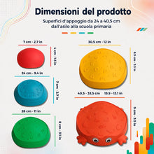 Carica l'immagine nel visualizzatore di Gallery, Pietre di equilibrio bambini 3 anni, percorso motorio antiscivolo, 5 pezzi