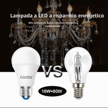 Carica l'immagine nel visualizzatore di Gallery, EXTRASTAR Lampadina LED E27, 10W (equivalenti a 80W), 3000K 800 lumen, luce bianca calda - Pacco da 6