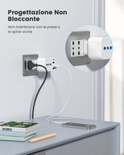 Carica l'immagine nel visualizzatore di Gallery, LENCENT Multipresa Salvaspazio da 10A, 2500W Multipla Presa con 3 Prese IT