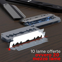 Carica l'immagine nel visualizzatore di Gallery, Rasoio a mano libera |20 Mezze lamette |kit barba uomo manuale viso professionale barbuto classico precisione vintage tr