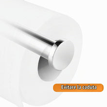 Carica l'immagine nel visualizzatore di Gallery, HITSLAM- Porta rotolo di carta igienica in acciaio inox cromato, montaggio a viti, per bagno e cucina, rotondo, in accia