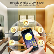 Carica l'immagine nel visualizzatore di Gallery, Wefomey 30 Metri Striscia LED Bianco Caldo 2700K-6500K, 24V Dimmerabile con Alimentata, Controllo App e Telecomando RF, 