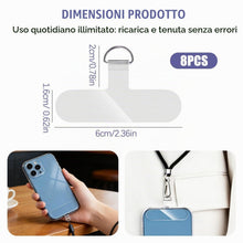 Carica l'immagine nel visualizzatore di Gallery, Toppa per Cordino Cellulare Universal,8pcs Linguetta Telefonolinguetta Di Fissaggio Per Cordino Catena Per Cellulare, Ad