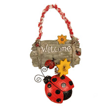 Carica l'immagine nel visualizzatore di Gallery, Targa Benvenuto Giardino Decorazioni da Esterno con Ali Aperte, Cartello Welcome Vintage in Resina e Ferro Colorato per 