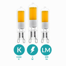 Carica l'immagine nel visualizzatore di Gallery, EGLO G9 - Set di 3 lampadine con attacco a pin G9, lampadine a innesto, 2 W