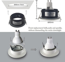 Carica l'immagine nel visualizzatore di Gallery, Sweier IP65 Faretto da Incasso per Bagno, Colore Bianco (Lampadine non Incluse), GU10 Impermeabile (Incluso Attacco GU10