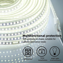 Carica l'immagine nel visualizzatore di Gallery, pcning IP67 Impermeabile Strip LED 220V 2M 5730 120 leds/m Flessibile Striscia Bianco Freddo 6000K, Strisce LED 220 Volt da Esterno 2 Metri (Bianco Freddo, 2)