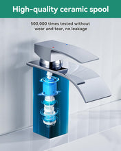 Carica l'immagine nel visualizzatore di Gallery, ANYCEE Rubinetto Bagno Lavabo a Cascata, Miscelatore Lavabo Bagno con Altezza Bocca 8,5cm, Miscelatore Lavabo a Cascata con Acqua Calda e Fredda