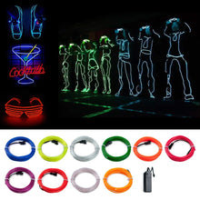 Carica l'immagine nel visualizzatore di Gallery, EL Wire LED Neon Flessibile Elettroluminescente Filo EL Fili Super Luminoso Stroboscopico Controllo di o Abito Cosplay F