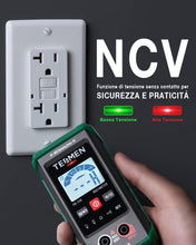 Carica l'immagine nel visualizzatore di Gallery, TESMEN TM-510 Multimetro Digitale, 4000 Conta Tester Elettricista, Misurazione Smart, Autoranging, Senza Contatto, Misur