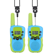 Carica l'immagine nel visualizzatore di Gallery, NK Walkie-Talkie per Bambini di 4 5 6 7 8 9 Anni (Batterie Incluse) - Lunga Distanza 3km, Display LED, 22 Canali, Giocattolo per Bambini con Torcia, Regalo di Natale Compleanno, Colore Blu/Verde