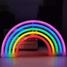 Carica l'immagine nel visualizzatore di Gallery, Amzeeniu Luci al Neon Led Arcobaleno Night Lights Mood Lights Insegne Luci luce Decorazione luminose Neon Signs Batteria