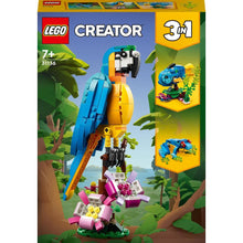 Carica l&#39;immagine nel visualizzatore di Gallery, LEGO Creator Pappagallo Esotico, Set 3 in 1 con Pesce e Rana, Animali Giocattolo da Costruire, Giochi Creativi per Bambini e Bambine da 7 Anni in su con Figure della Giungla, Idee Regalo 31136