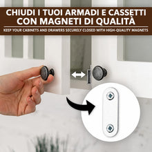 Carica l'immagine nel visualizzatore di Gallery, IPEA 10x Chiusure Magnetiche per Mobili, Porte, Armadi, Cassetti – 10 PEZZI – Marrone – Chiusura Magnetica con Calamita 