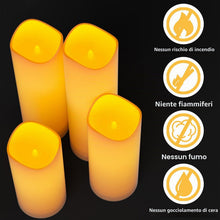Carica l'immagine nel visualizzatore di Gallery, EXTSUD Set di 4 Candele a LED senza Fiamma con Telecomando, Impermeabili Outdoor LED Candele, Luce Notturna Antivento, L