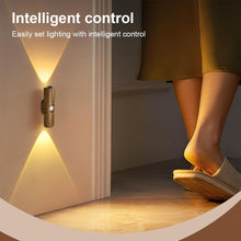 Carica l'immagine nel visualizzatore di Gallery, 1 pezzo applique camera da letto, con gradiente di colore, lampada a parete a batteria con sensore di movimento, lampada