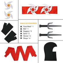 Carica l'immagine nel visualizzatore di Gallery, Aomig Costume da Ninja, Ninja Costume Ragazzo Halloween Costume con Maschera, Pugnale, Freccette, Cintura, Guanti, Cingh
