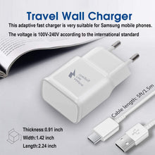Carica l'immagine nel visualizzatore di Gallery, Caricatore USB C con cavo 1,5 m Caricabatterie da parete per Samsung Galaxy