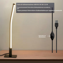Carica l'immagine nel visualizzatore di Gallery, Metallo Lampada da Comodino Camera da Letto Moderna,44CM Minimalista Design Lampada Tavolo Led con filo(USB 5V 2A), Dimm