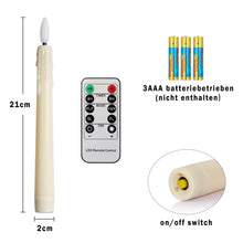 Carica l'immagine nel visualizzatore di Gallery, FREEPOWER 6 Candele LED Lunghe con Telecomando Timer Fiamma Tremolante, Funzionamento Batteria, Luce Bianca Calda, Dimme