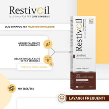 Carica l'immagine nel visualizzatore di Gallery, RestivOil Zero Shampoo Anti Prurito e Irritazione per Capelli Olio Fisiologico Delicato ad Azione Detergente, per Tutti 