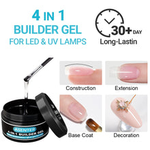 Carica l&#39;immagine nel visualizzatore di Gallery, ASENTER Base Gel UV Ricostruzione Unghie 4 in 1 Costruttore Monofasico Estendere Rinforzo 30g Autolivellante-Facile Lavorabilità