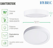 Carica l'immagine nel visualizzatore di Gallery, CLAR HYBEC - Lampade Soffitto, Plafoniera LED Esterno, Lampadario Bagno, Plafoniere a LED, Lampada Soffitto LED, Lampada