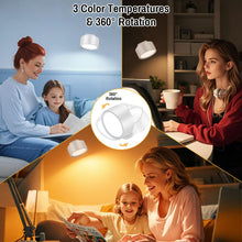 Carica l'immagine nel visualizzatore di Gallery, HOTUT Lampada da parete interni, 2 Pezzi Applique da Parete, Telecomando Controllo Touch 360° Ruotabile, 3 Modalità di C
