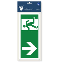 Carica l'immagine nel visualizzatore di Gallery, pubblimania Uscita di Emergenza Adesivo PVC Resistente per Esterno e Interno (Cm29x13) (Freccia Basso)