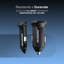 Carica l'immagine nel visualizzatore di Gallery, PORTENTUM Dual Simultaneous Car Charger 60W - 60W USB Type-C Cable Fast Charging - Car Battery Charger Mobile Phone - US