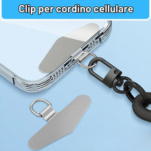 Carica l'immagine nel visualizzatore di Gallery, 4 pezzi Pad Universale per Cordino, Toppa per Laccio Telefono con Anello in Metallo, Patch Porta Cellulare, Acciaio Inox