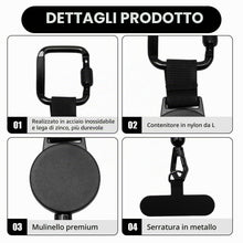 Carica l'immagine nel visualizzatore di Gallery, Cordino Telefono Retrattile 2 Pezzi, Portachiavi Antifurto Outdoor
