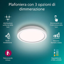 Carica l'immagine nel visualizzatore di Gallery, Philips LED Plafoniera con telecomando, Rotonda, 30 cm, Bianco