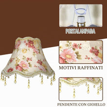 Carica l'immagine nel visualizzatore di Gallery, Paralume a frange retrò E27 antico 26x27x13 paralumi nostalgici in tessuto per lampade da tavolo, lampade da terra, lamp