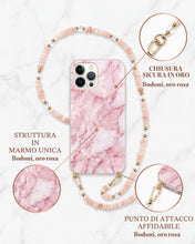 Carica l'immagine nel visualizzatore di Gallery, Custodia per Cellulare con Cordino Tracolla, Catena Regolabile, Marmo Acrilico Rosa 1 Pezzo – Anti-Smarrimento, Mani Lib