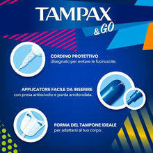 Carica l'immagine nel visualizzatore di Gallery, Tampax &amp; Go Super Plus, 18 Assorbenti Interni con Applicatore in Plastica