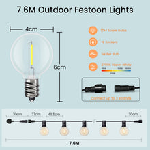 Carica l'immagine nel visualizzatore di Gallery, 7.6M Catena Luminosa Esterno, LED Catena Luci Stringa Giardino 12+1 LED Lampadine IP45 Impermeabile Antivento Decorative