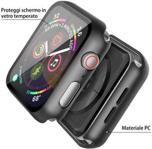 Carica l&#39;immagine nel visualizzatore di Gallery, Misxi [2 Pezzi] Nero Cover Con Vetro Temperato per Apple Watch SE3/SE2/SE/Serie 6/Serie 5/Serie 4 44mm, Custodia Rigida Protezione Totale Ultra Sottile HD Clear Pellicola Protettiva Per iWatch